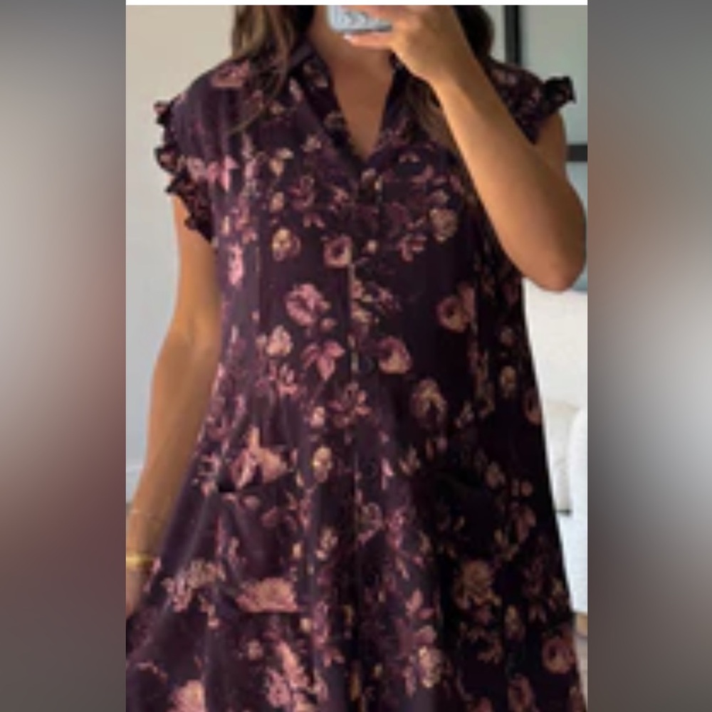 Shop Talulah Evelyn Flutter Dress | Plum Floral | size small